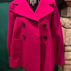 Women's Banana Republic Medium Pink Double-Breasted Coat